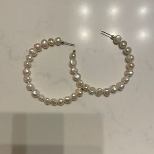 Zara pearl hoop earrings